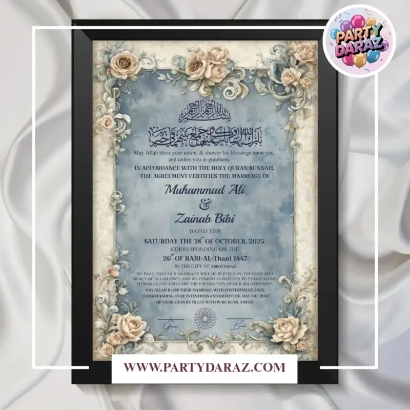 Nikah certificate frame